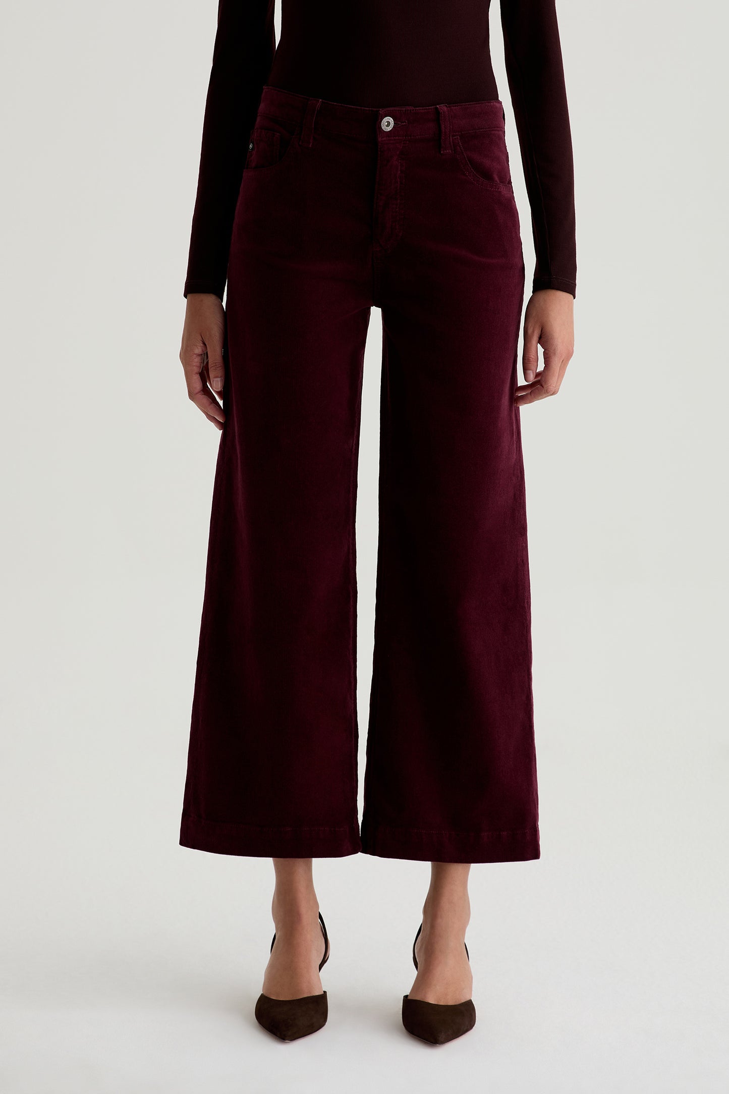 Saige Wide Leg Crop - Winery