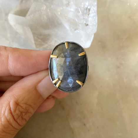 Sapphire Gold Prong Ring