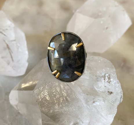 Sapphire Gold Prong Ring