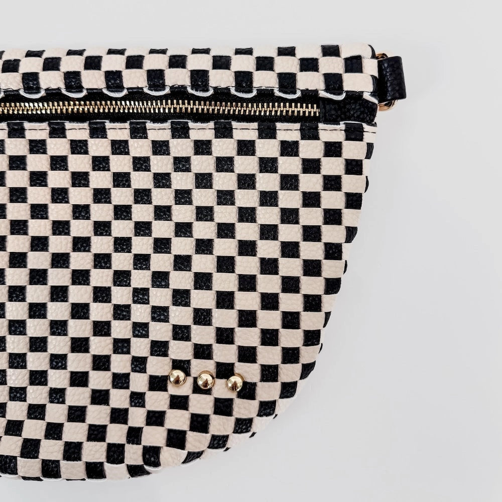 Checkered Woven Bum Bag