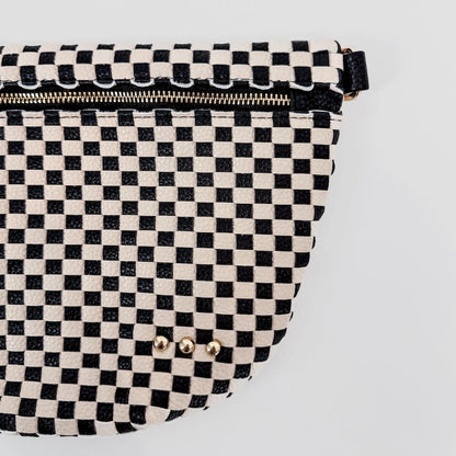 Checkered Woven Bum Bag