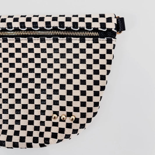 Checkered Woven Bum Bag