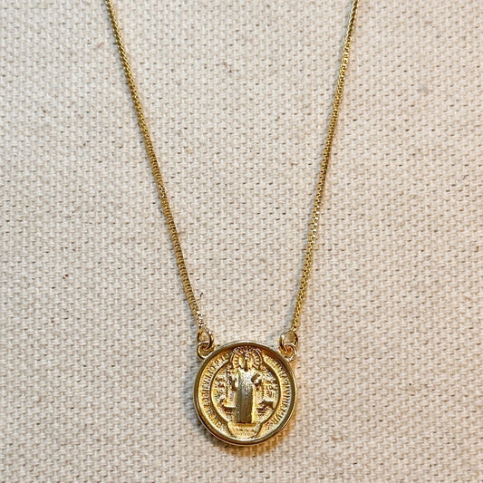 Saint Benedict Double Sided Medal Necklace