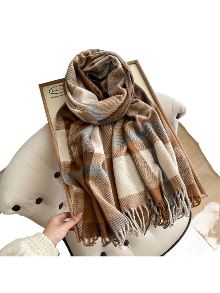 Colorblock Plaid Scarf