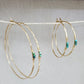 Turquoise Detail Hammered Hoops