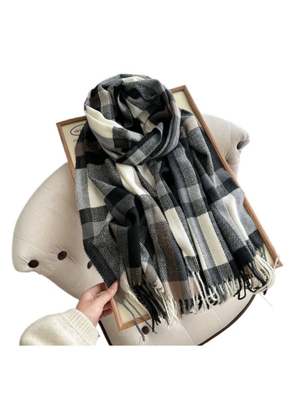 Colorblock Plaid Scarf