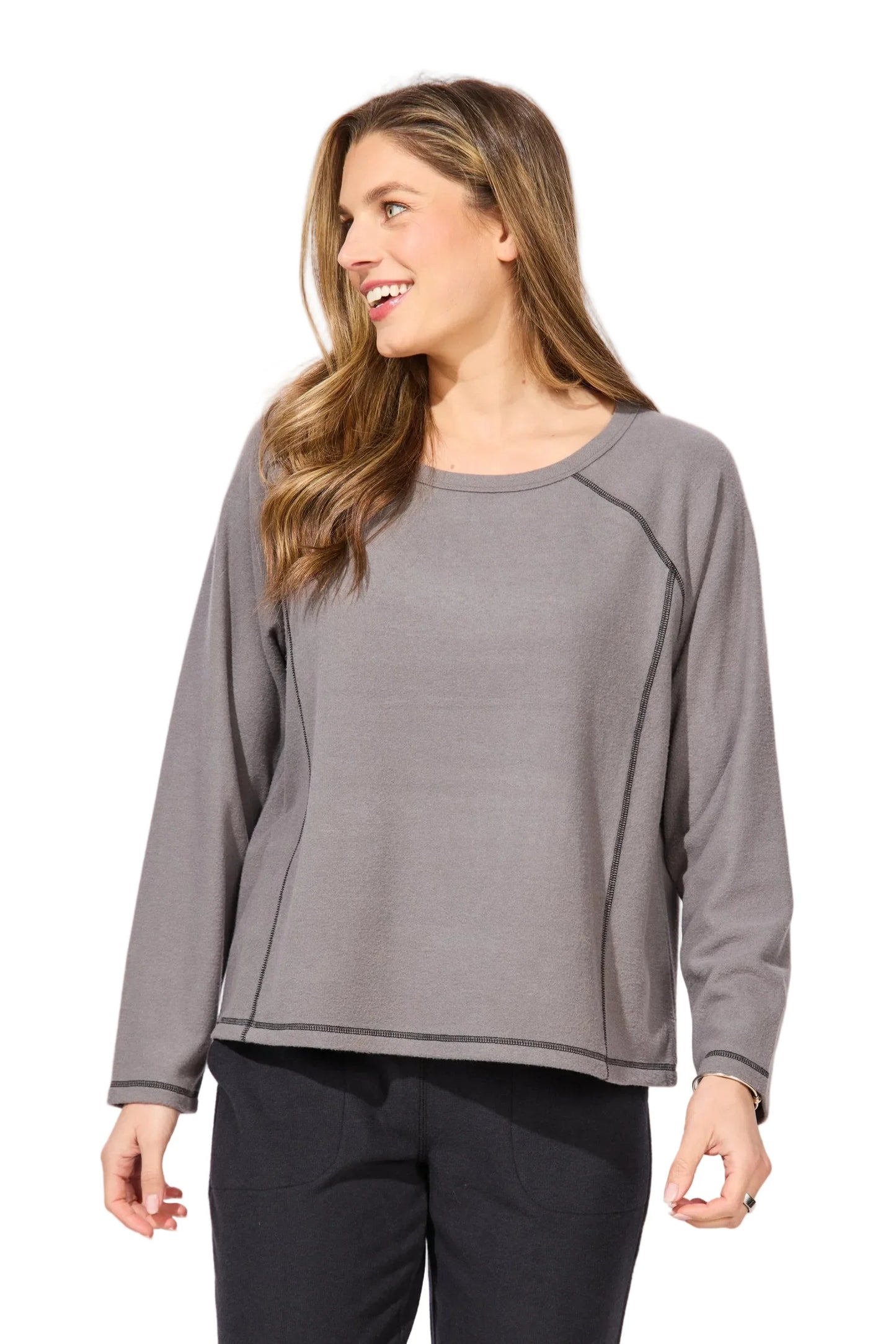 Buttery Rib Knit Top - Volcano
