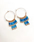 Blue Fringe Hoops
