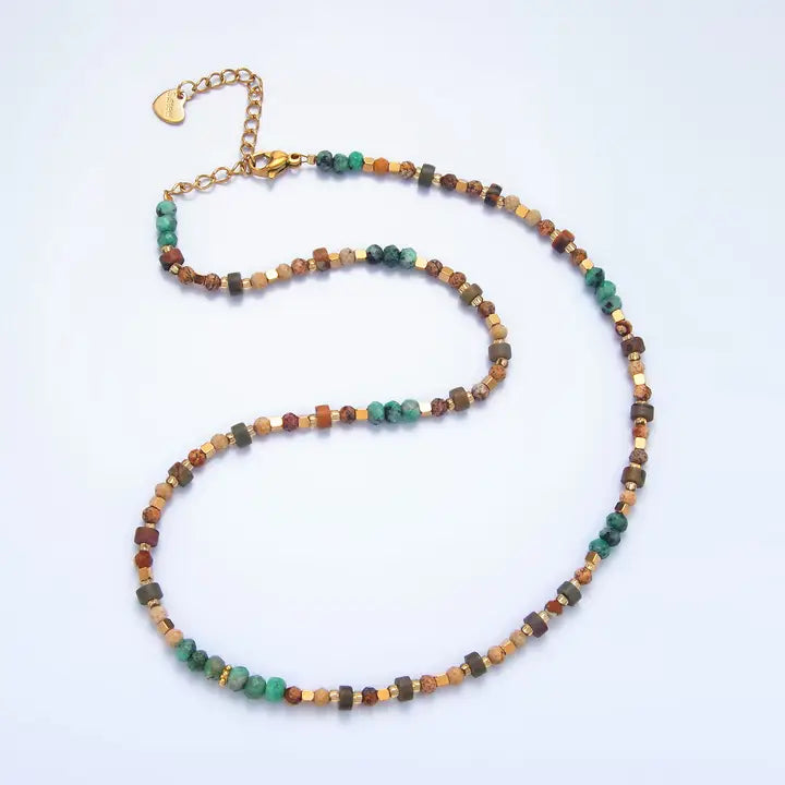Turquoise Citrine Beaded Necklace