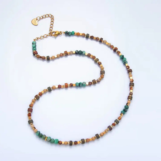 Turquoise Citrine Beaded Necklace