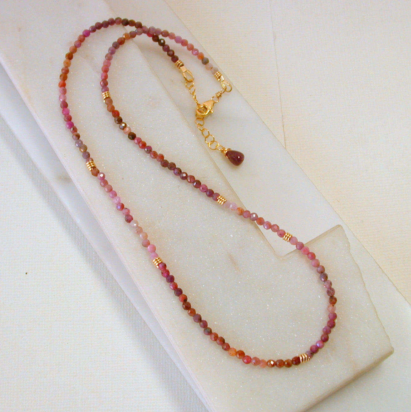 Ruby Ombre Beaded Necklace