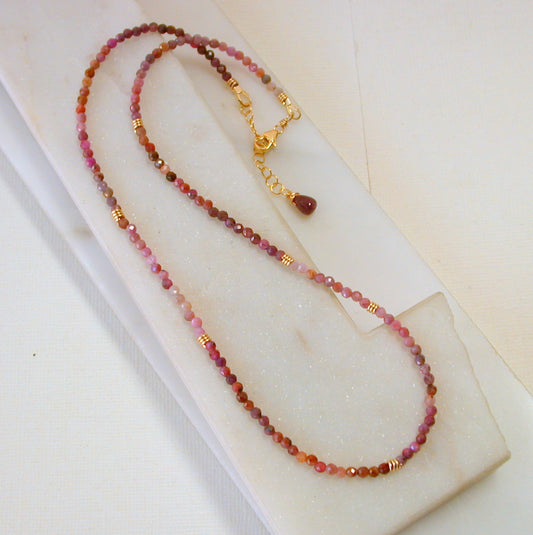 Ruby Ombre Beaded Necklace
