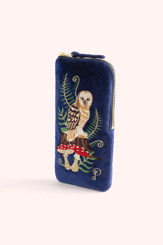 Woodland Owl Velvet Sunglasses Pouch