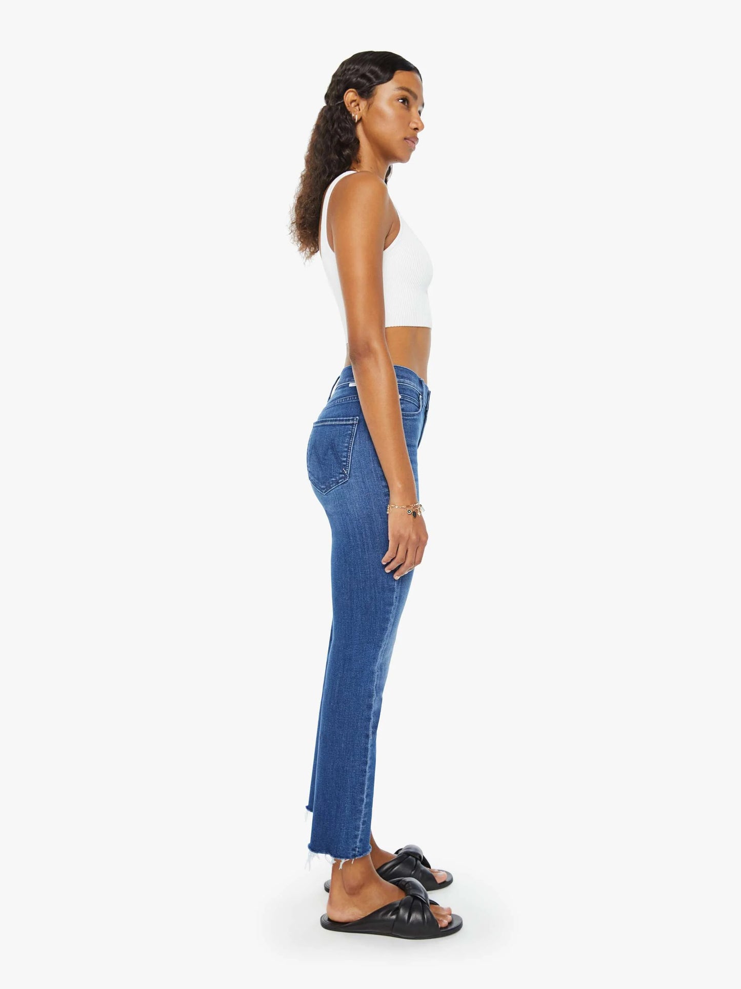 Mid Rise Dazzler Ankle Fray - Between