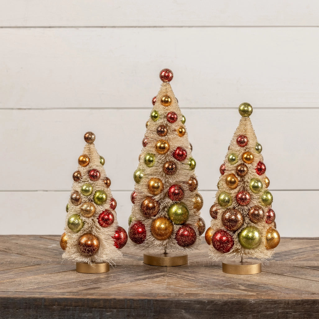 Gold Glitter Bulbs Tree Set