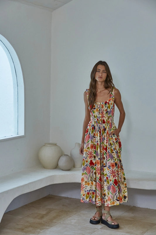 Floral Print Ruffle Dress