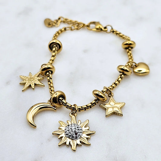 Sun Multi Charm Bracelet