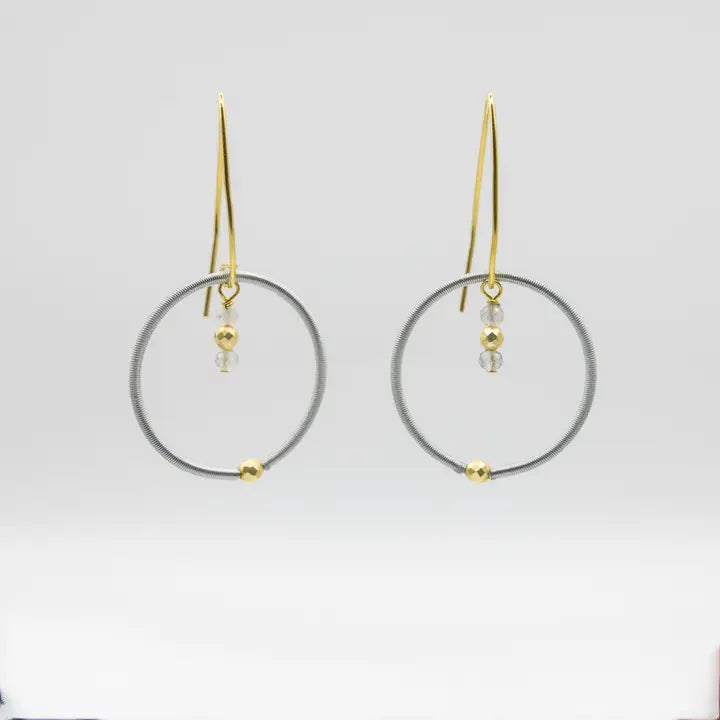 Labradorite Drop Wire Earrings