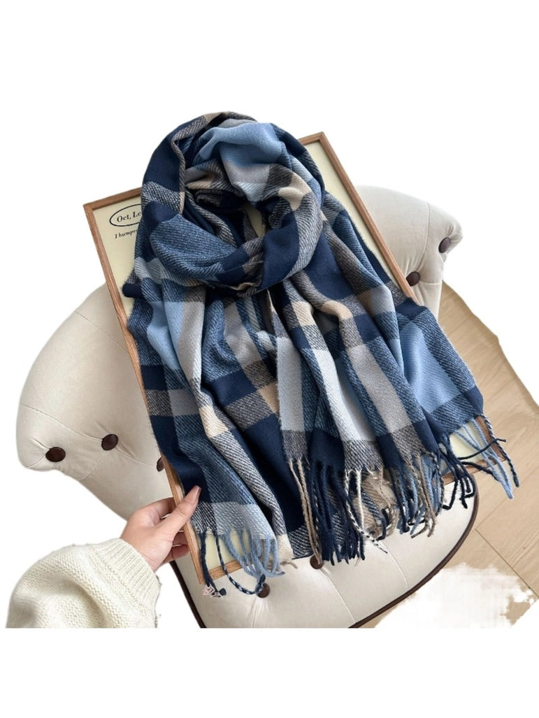 Colorblock Plaid Scarf