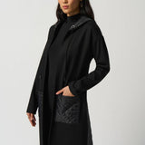 Quilted Hooded Jacket in Black