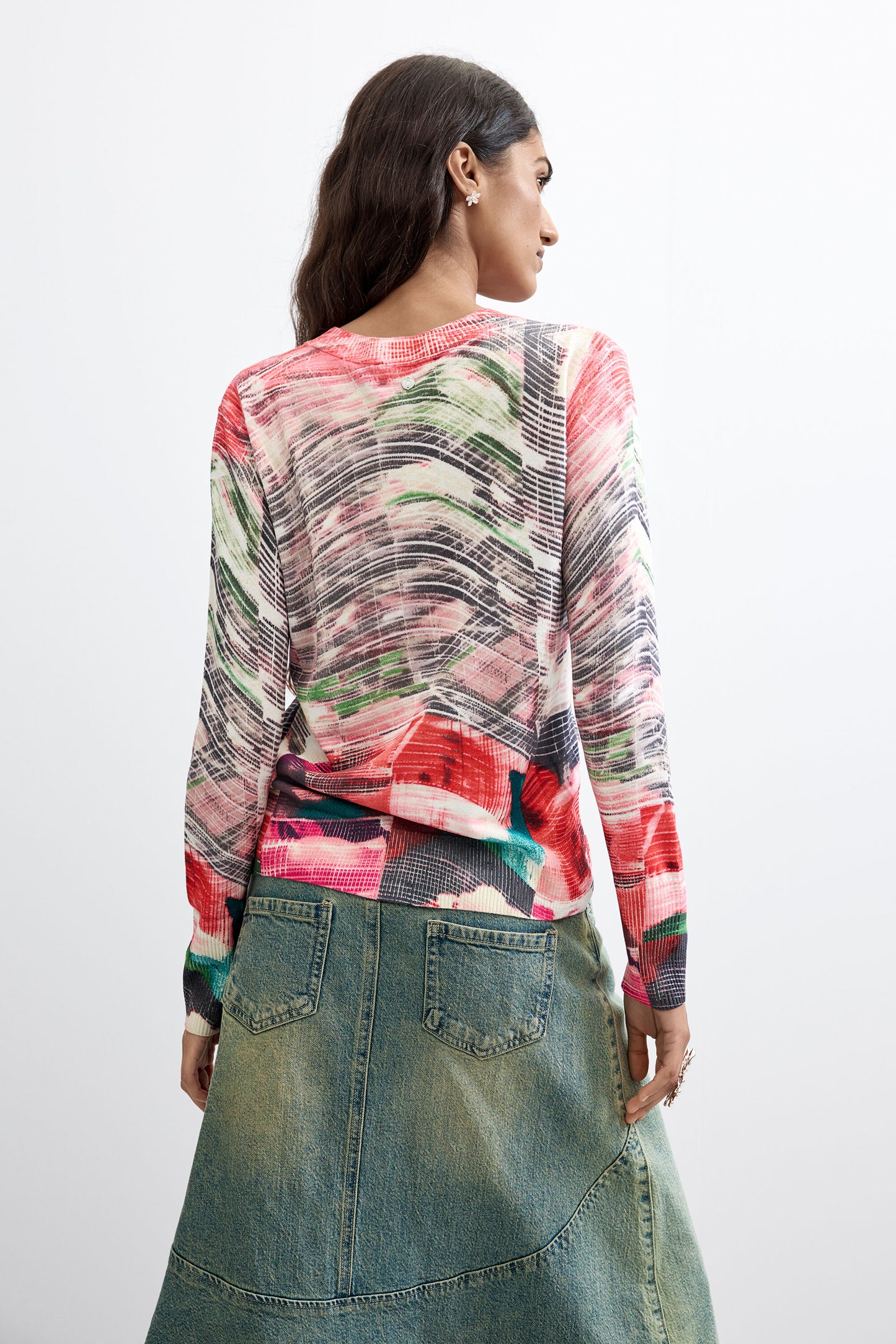 Abstract Fine Knit Sweater