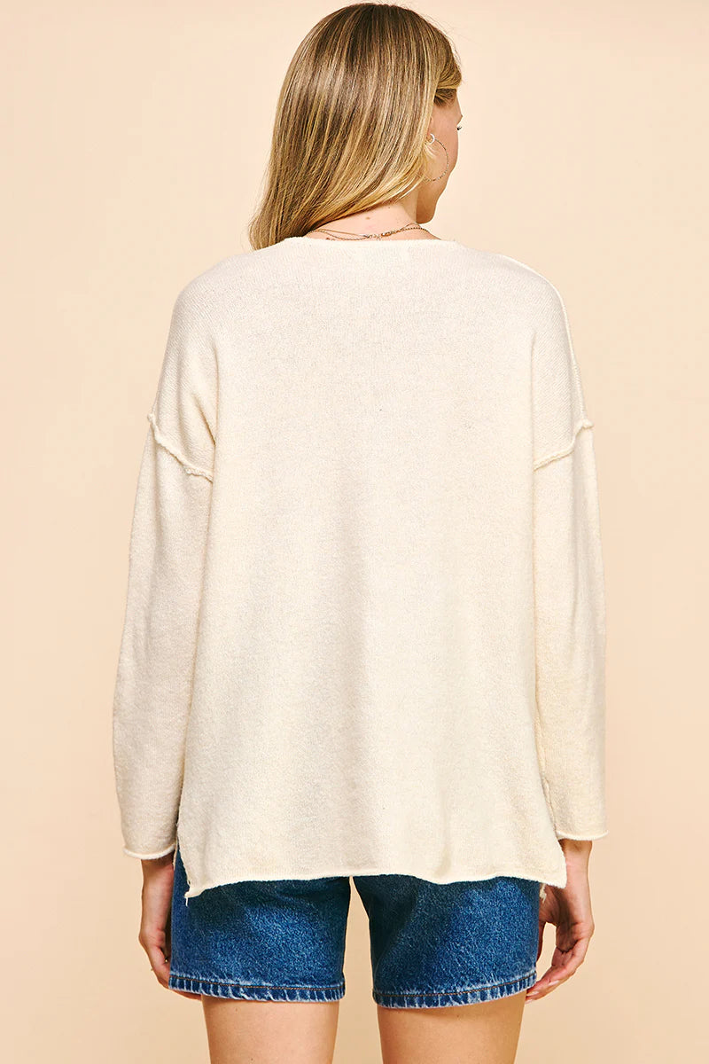 V-Neck Knit Sweater