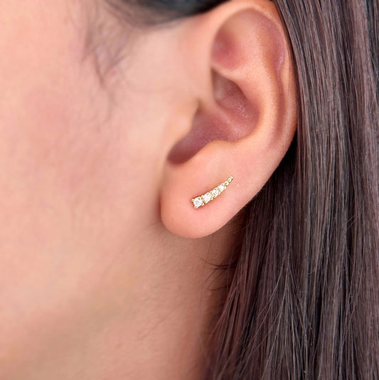 Mini Cubic Zirconia Climber Studs