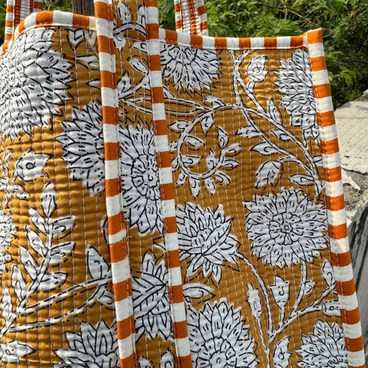 Floral Block Print Tote