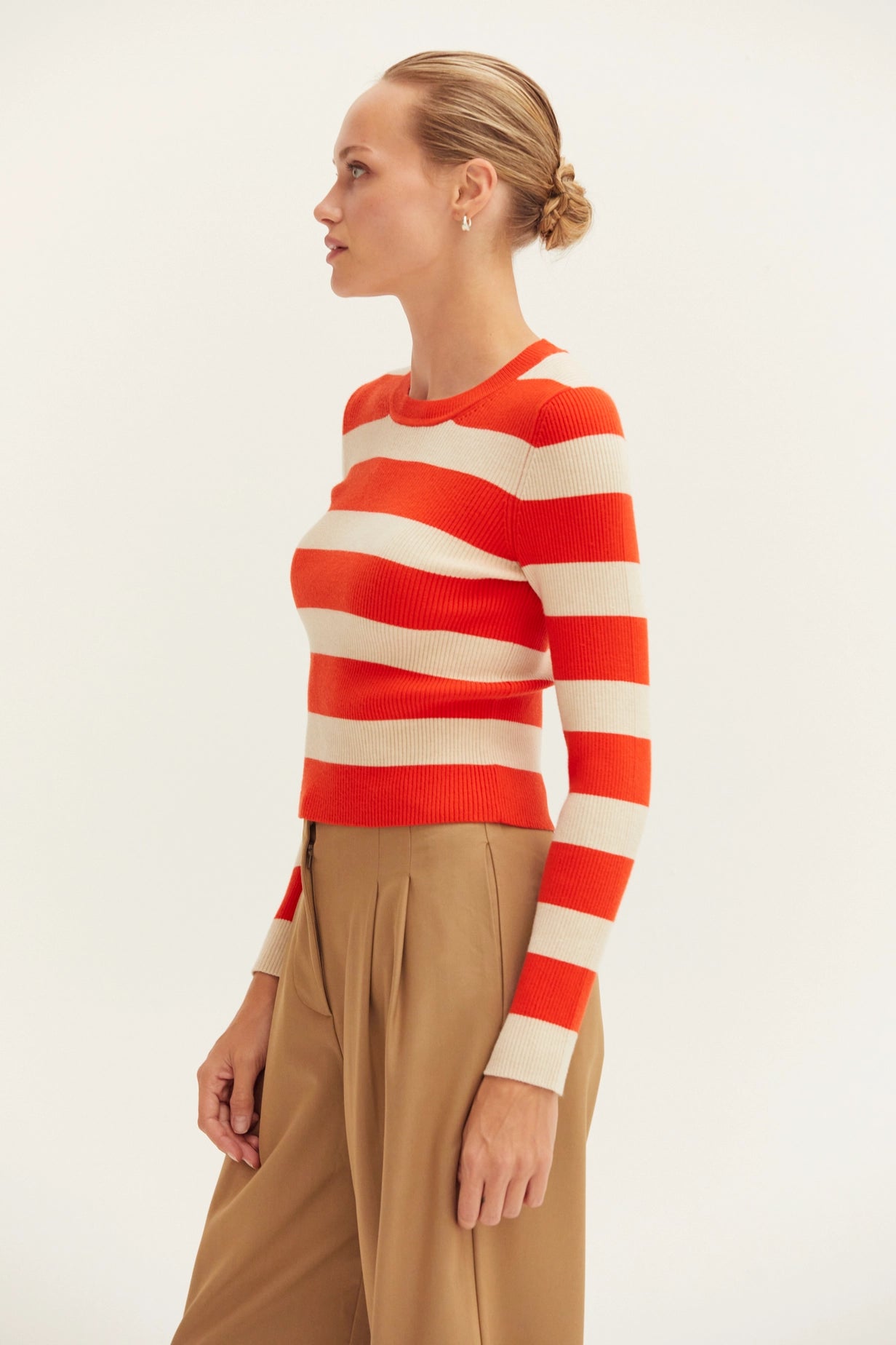 Lia Striped Rib Knit Top