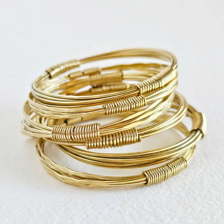 Layered Coil Bangle Bracelet