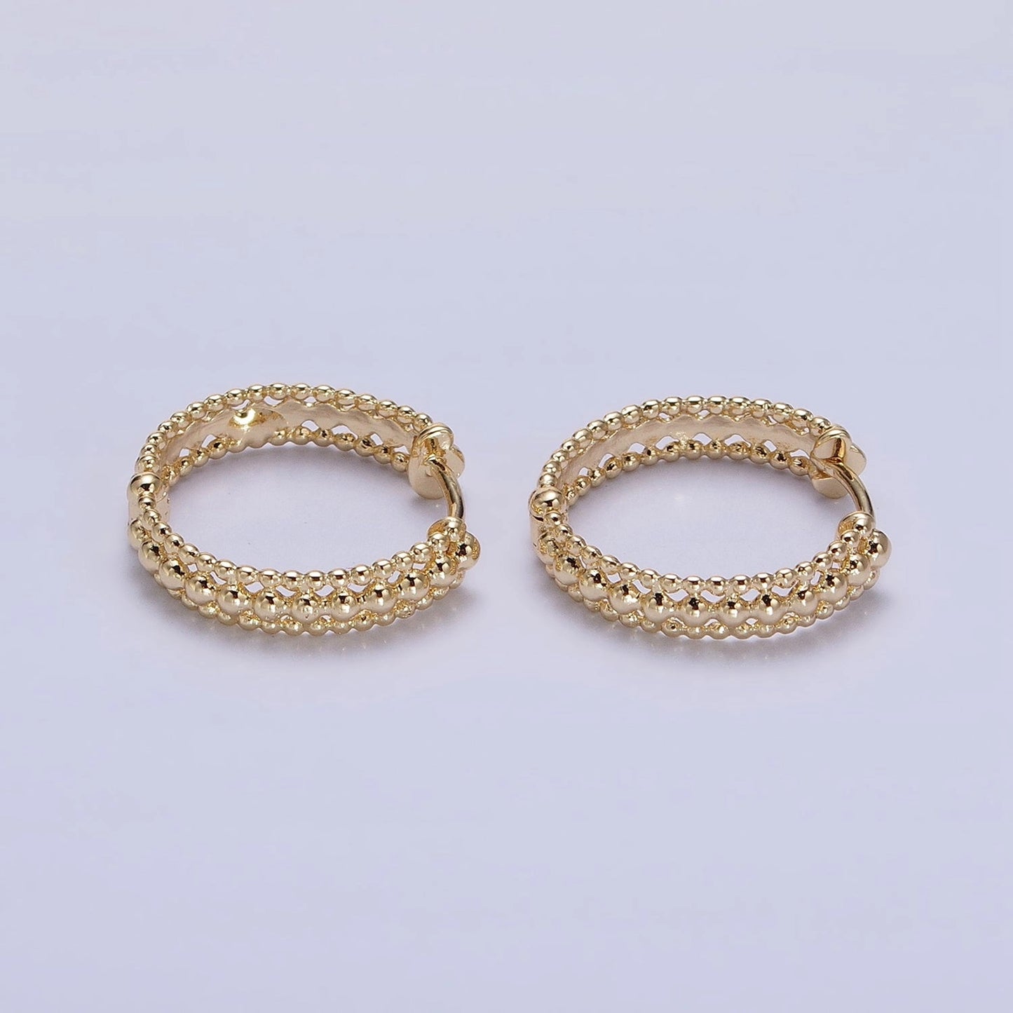 Triple Band Beaded Huggies