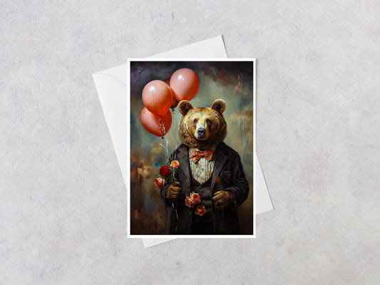 Gentle Romantic Bear Greeting Card