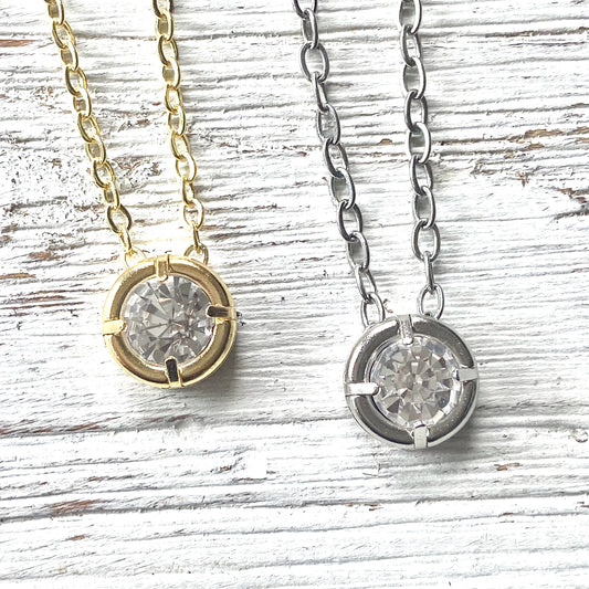 Crystal Pendant Minimalist Necklace