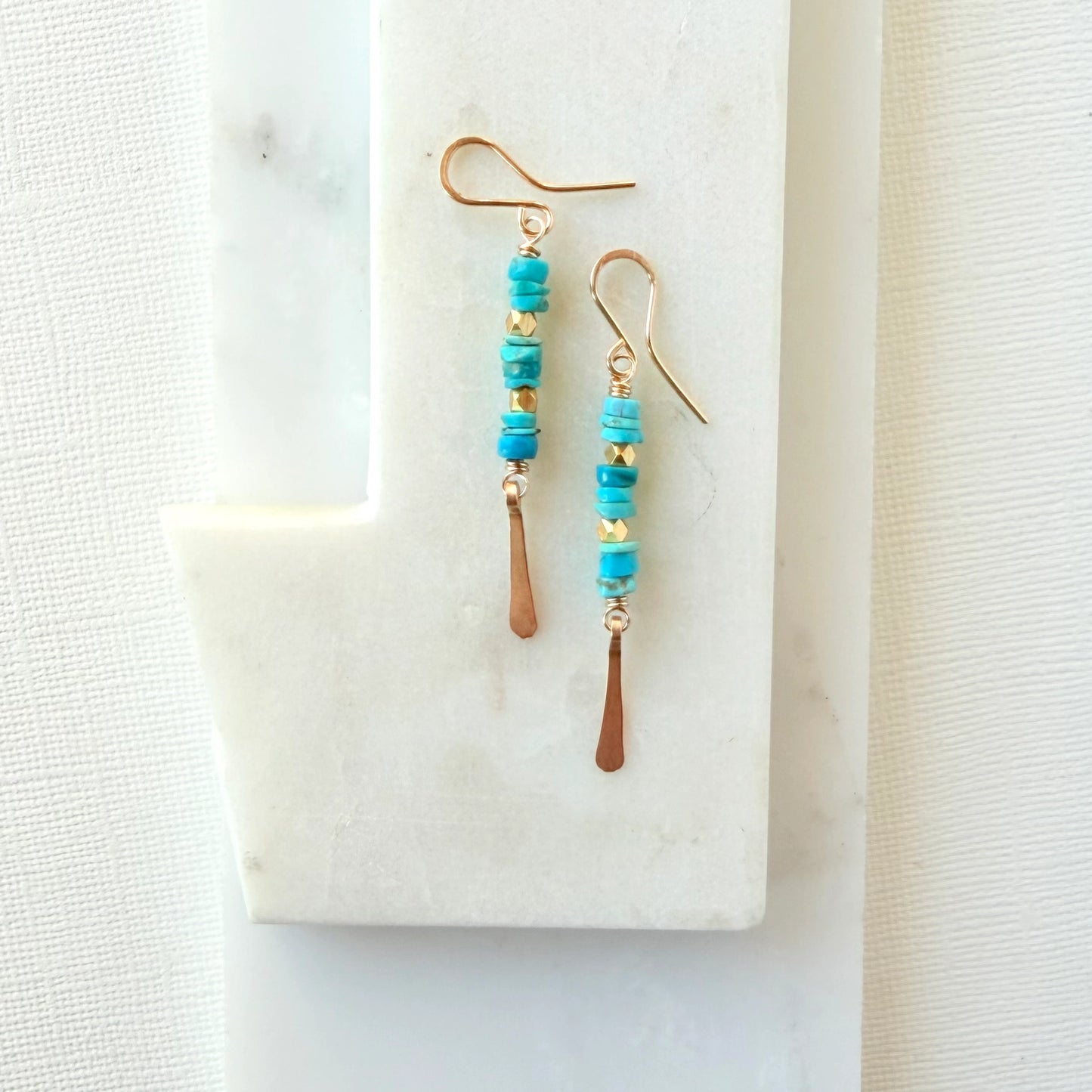 Turquoise & Vermeil Stack Earrings