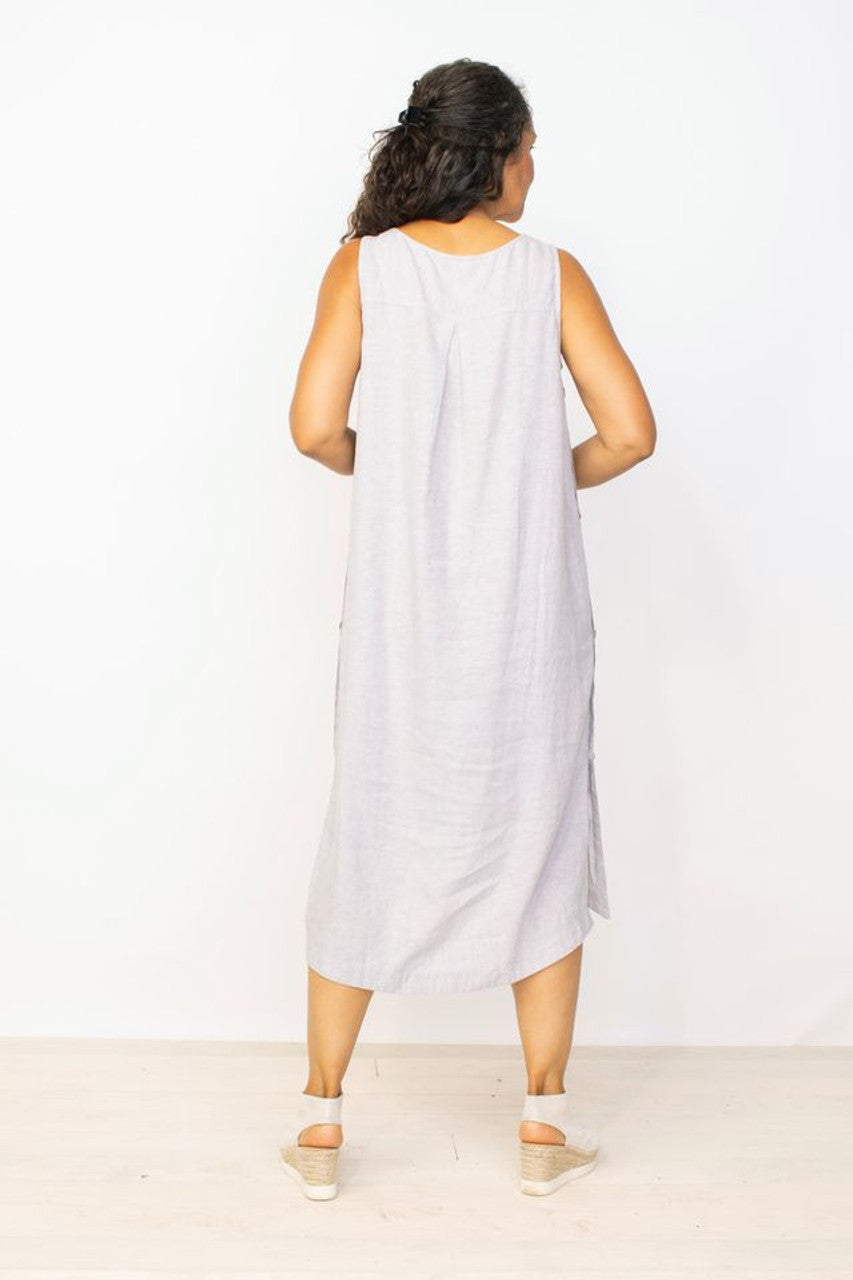 Linen Side Button Dress