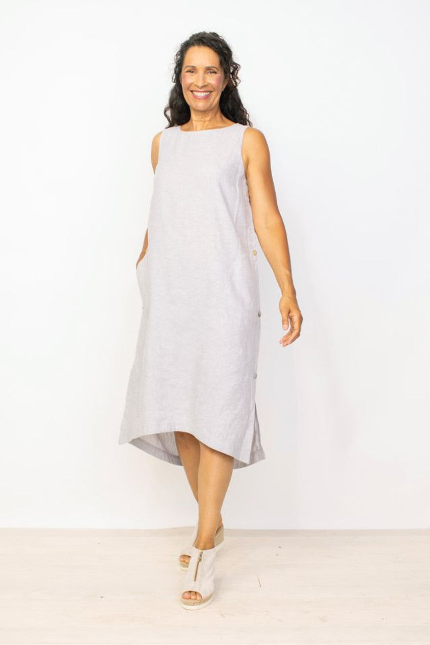 Linen Side Button Dress