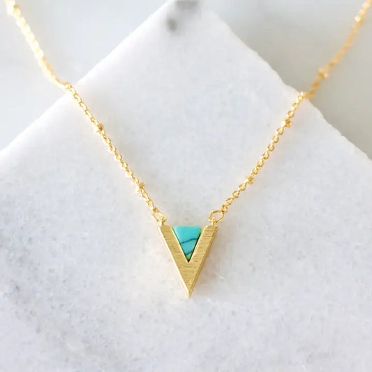 Turquoise Triangle Necklace