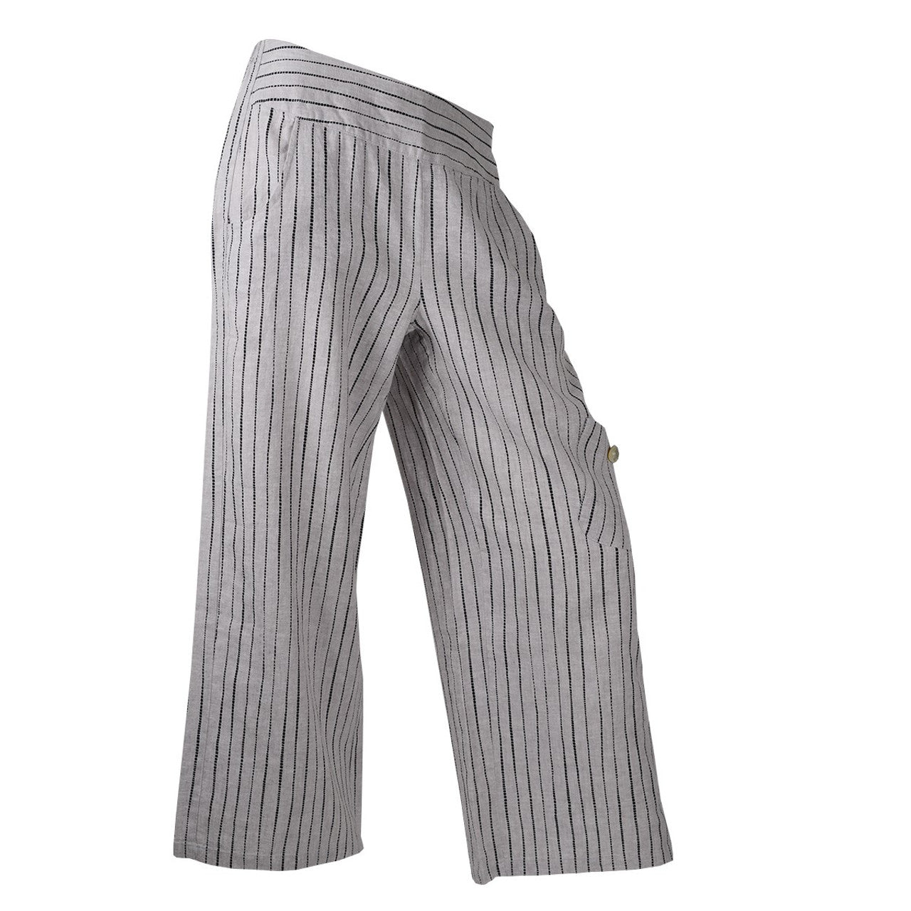 Linen stripe Flood Pant