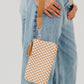 Checkered Woven Wrislet Clutch