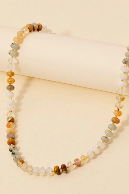 Gradient Stone Beaded Necklace