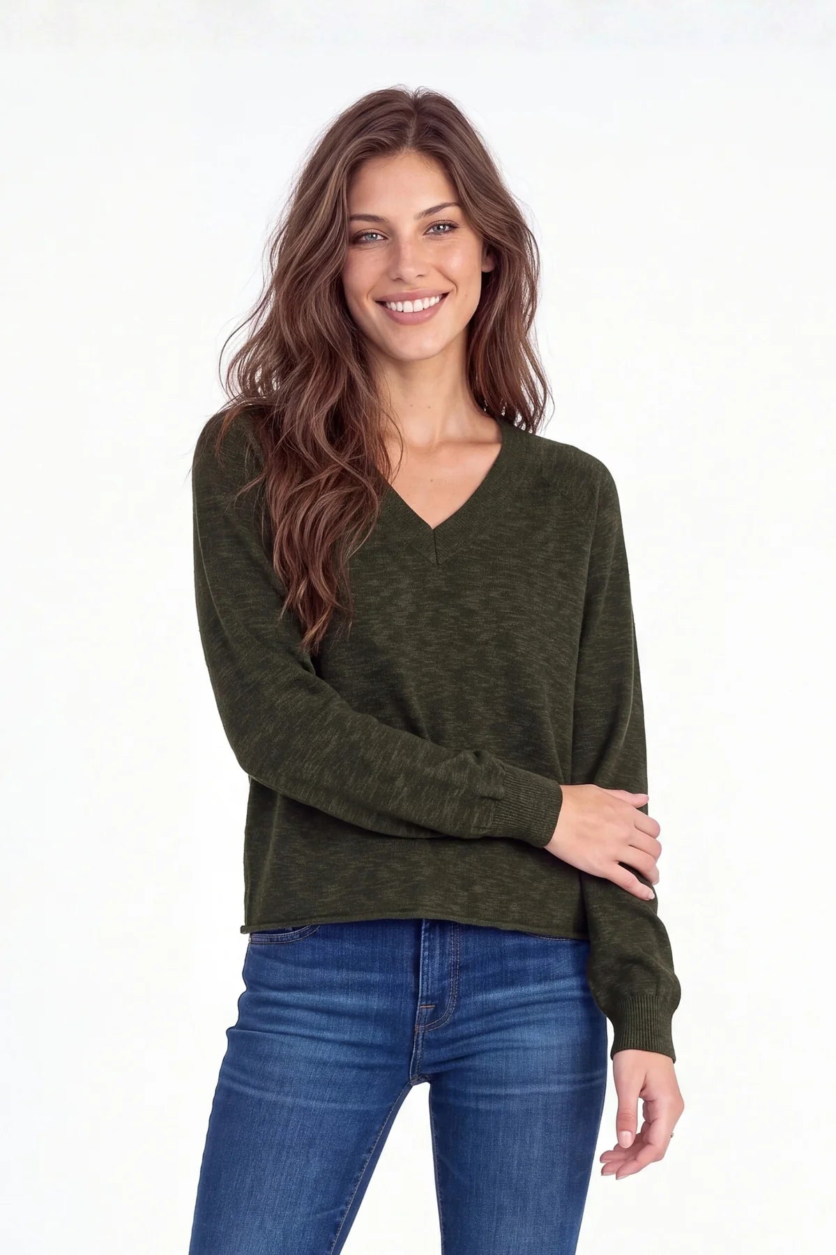 Open V-Neck Sweater