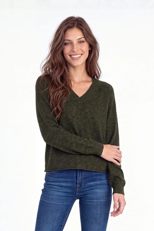 Open V-Neck Sweater