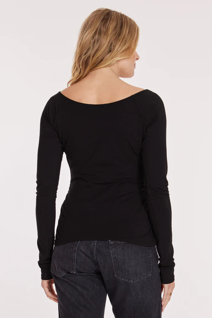 Open V-Neck Fitted Top