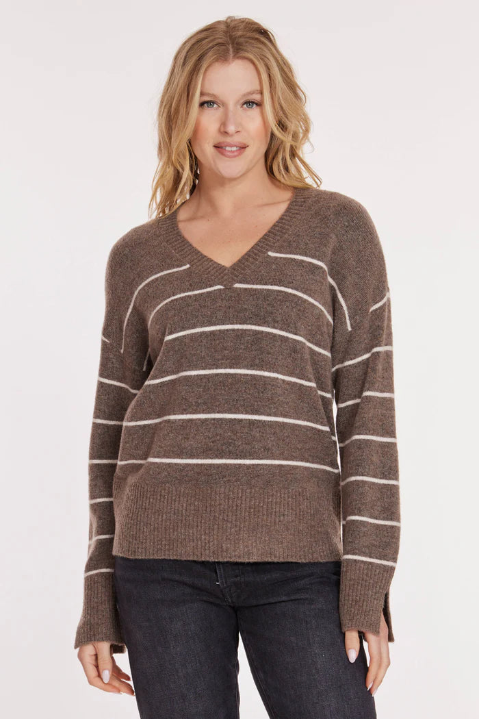 V-Neck Stripe Sweater