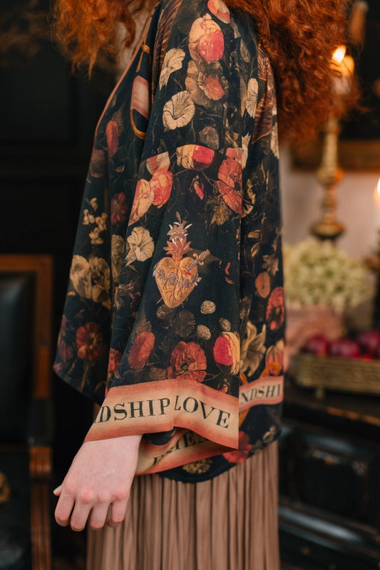 Heart Of Gold Crop Kimono