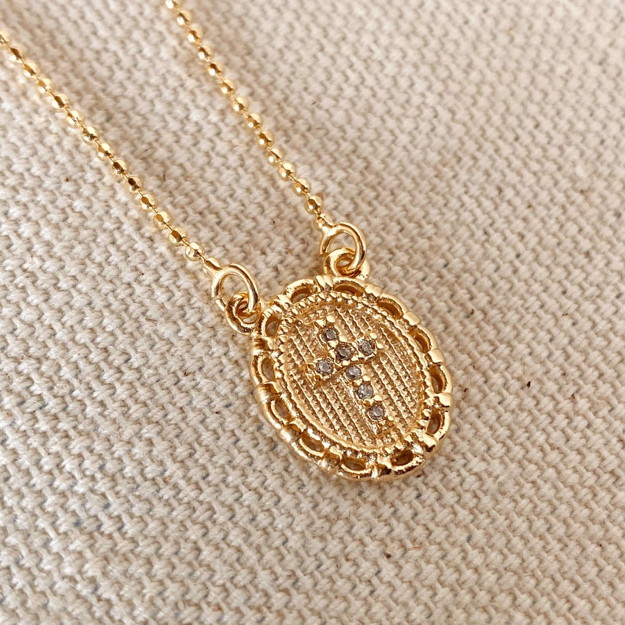 Cross Plate Scapular Necklace