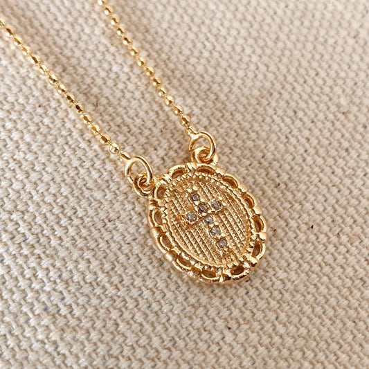 Cross Plate Scapular Necklace