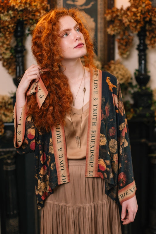 Heart Of Gold Crop Kimono