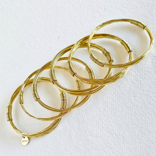 Layered Coil Bangle Bracelet