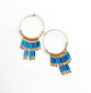 Blue Fringe Hoops